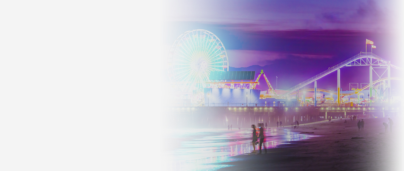 Photograph of Santa Monica Beach and Pier at night